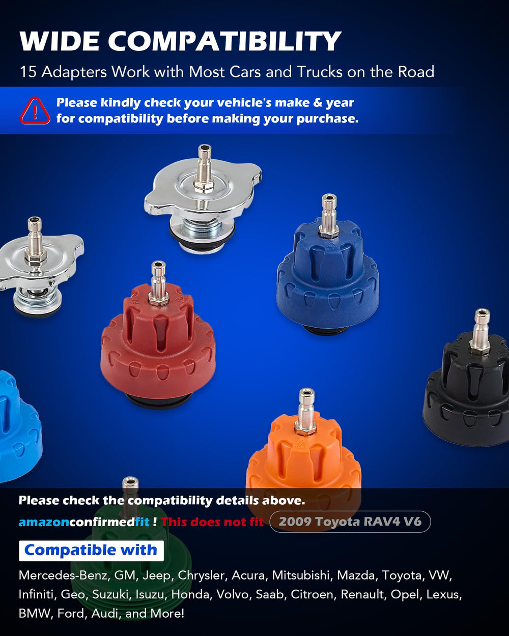 Orion Motor Tech color-coded adapters array for fast vehicle fit identification