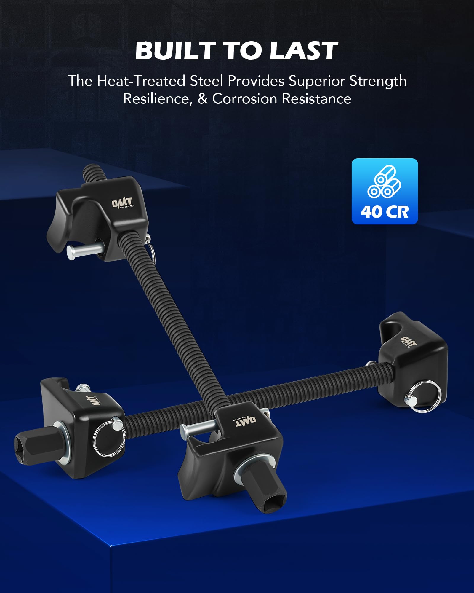 Orion Motor Tech compressor attached to strut demonstrating secure compression in-use
