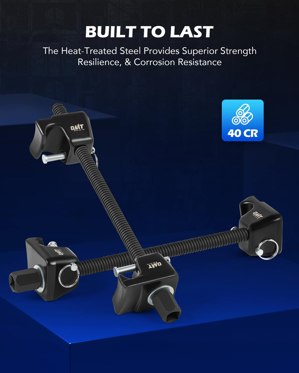 Orion Motor Tech compressor attached to strut demonstrating secure compression in-use