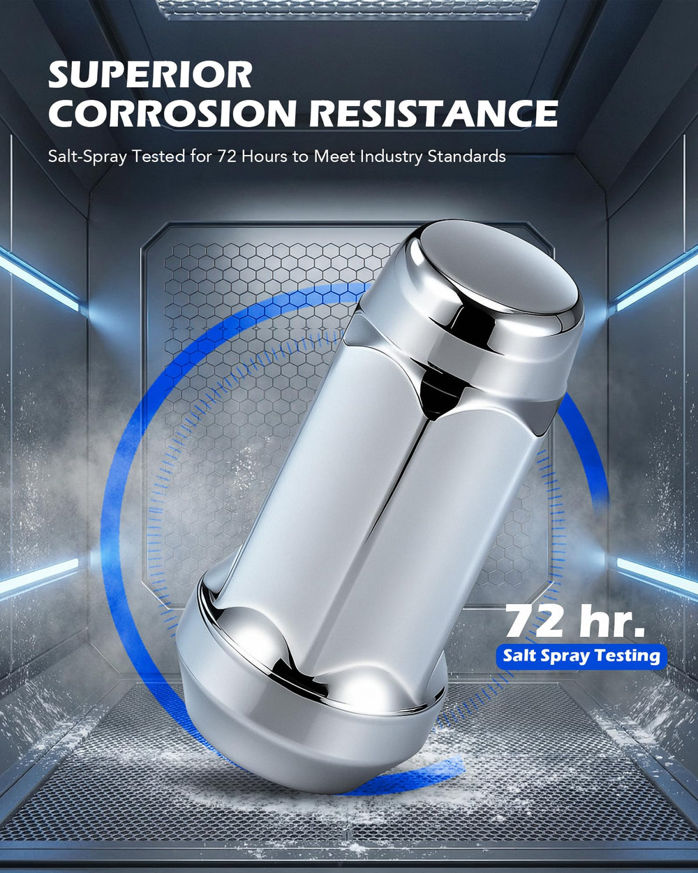 Orion Motor Tech cone-seat profile showing 60-degree seat that centers wheels for secure mounting