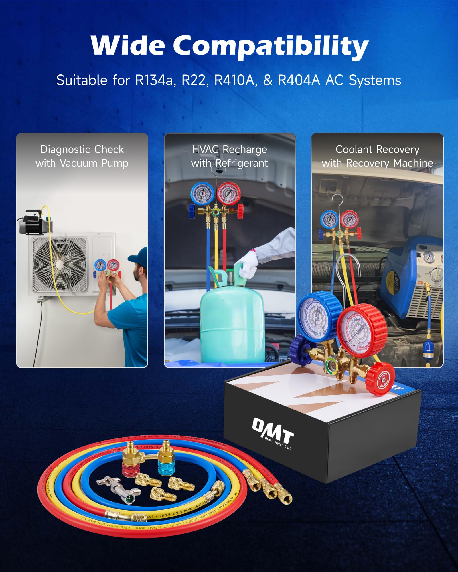 Orion Motor Tech assortment of copper couplers and adapters for multi-refrigerant compatibility