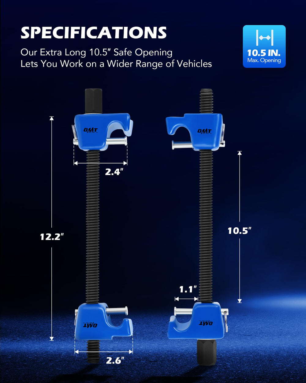 Orion Motor Tech wide end piece gripping a coil spring for secure, stable compression
