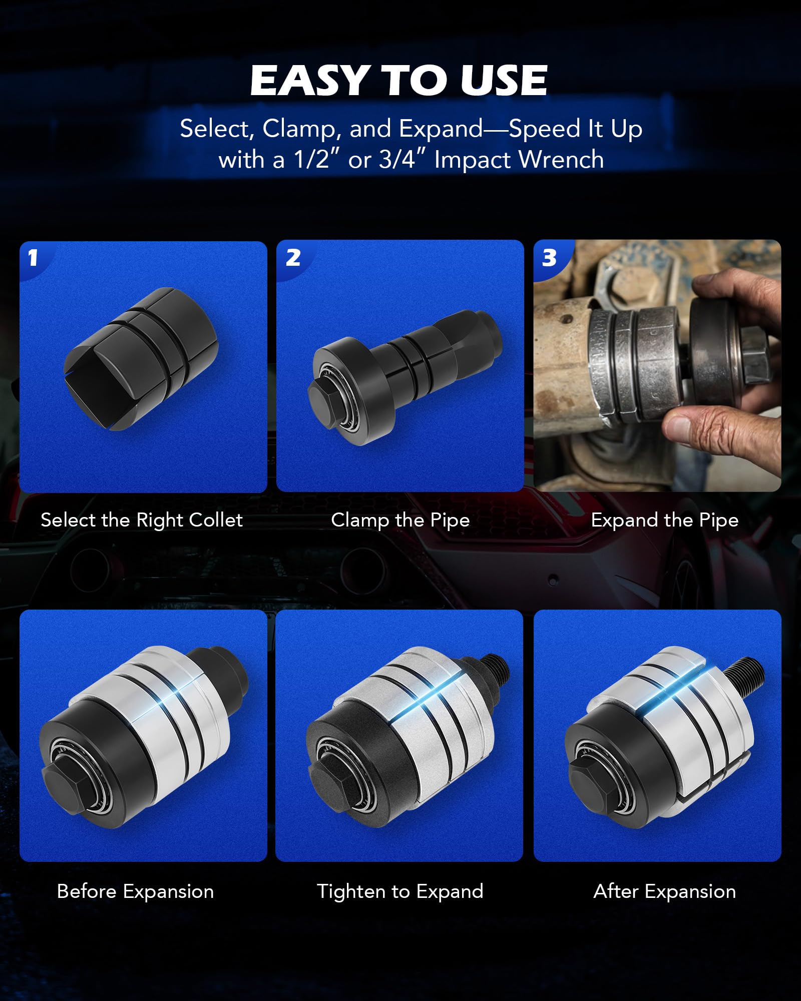 Orion Motor Tech expanded pipe edge detail showing uniform flare for tight joints