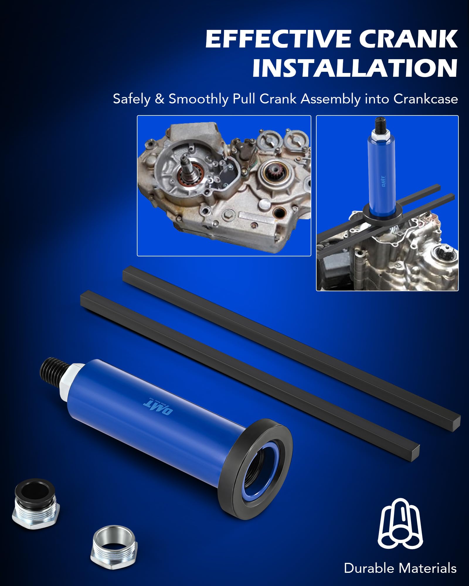 Orion Motor Tech bolts and steel rods laid out for quick selection and organized workflow
