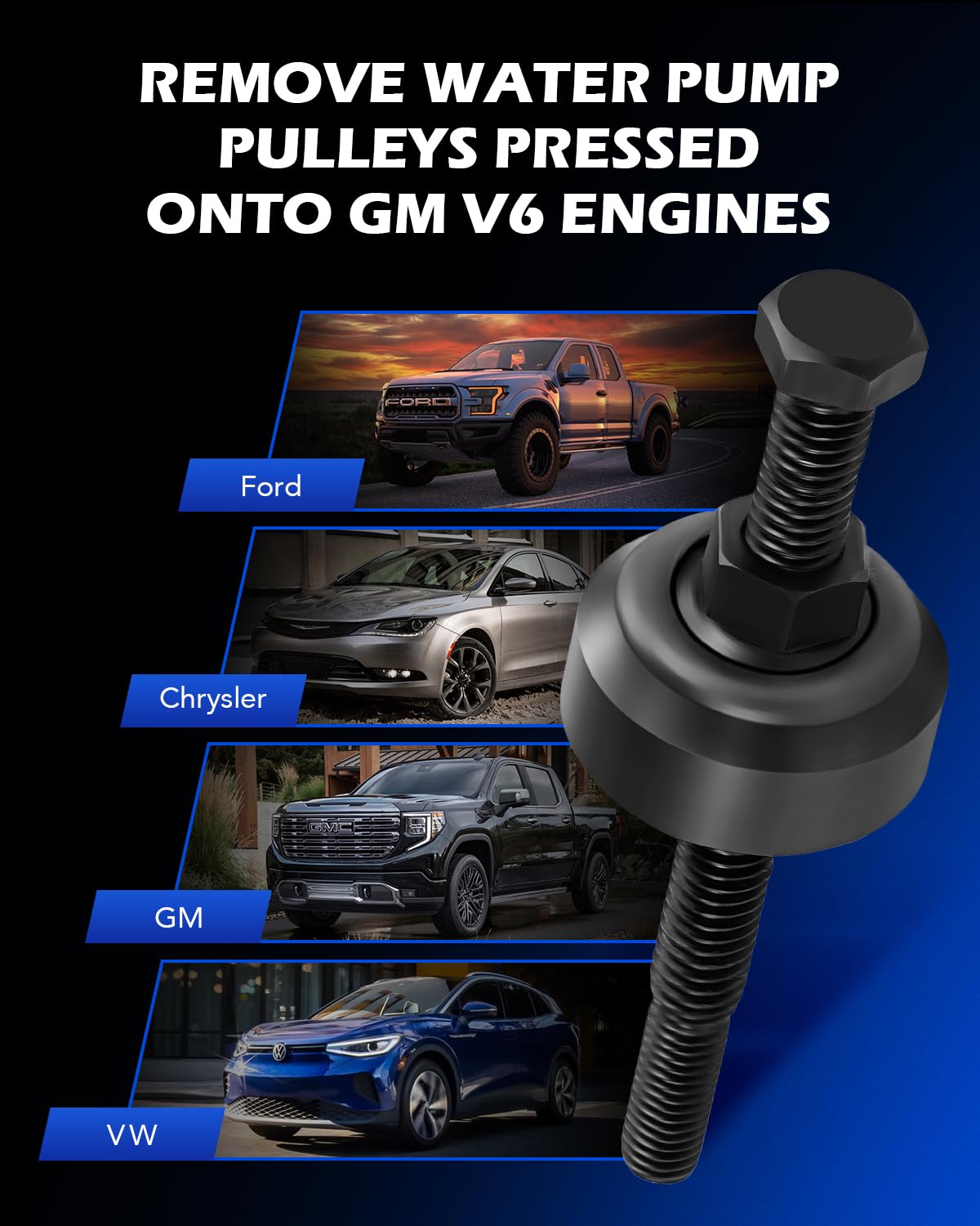 Orion Motor Tech forcing screws detail highlighting durable threads and secure pressure