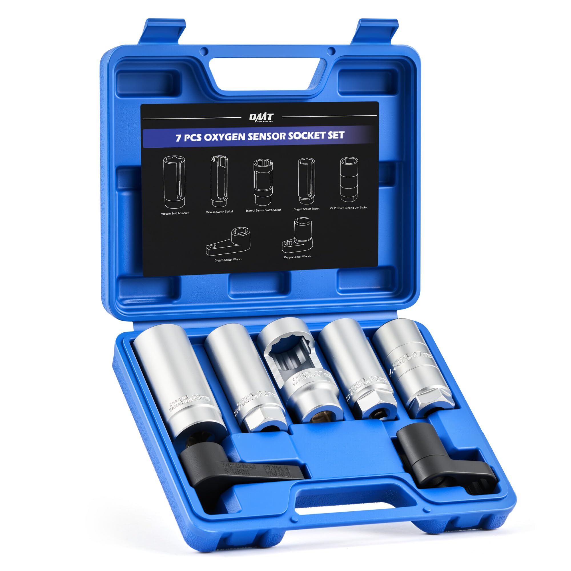 Orion Motor Tech front packaging showing full 7pc kit and contents benefit: organized storage