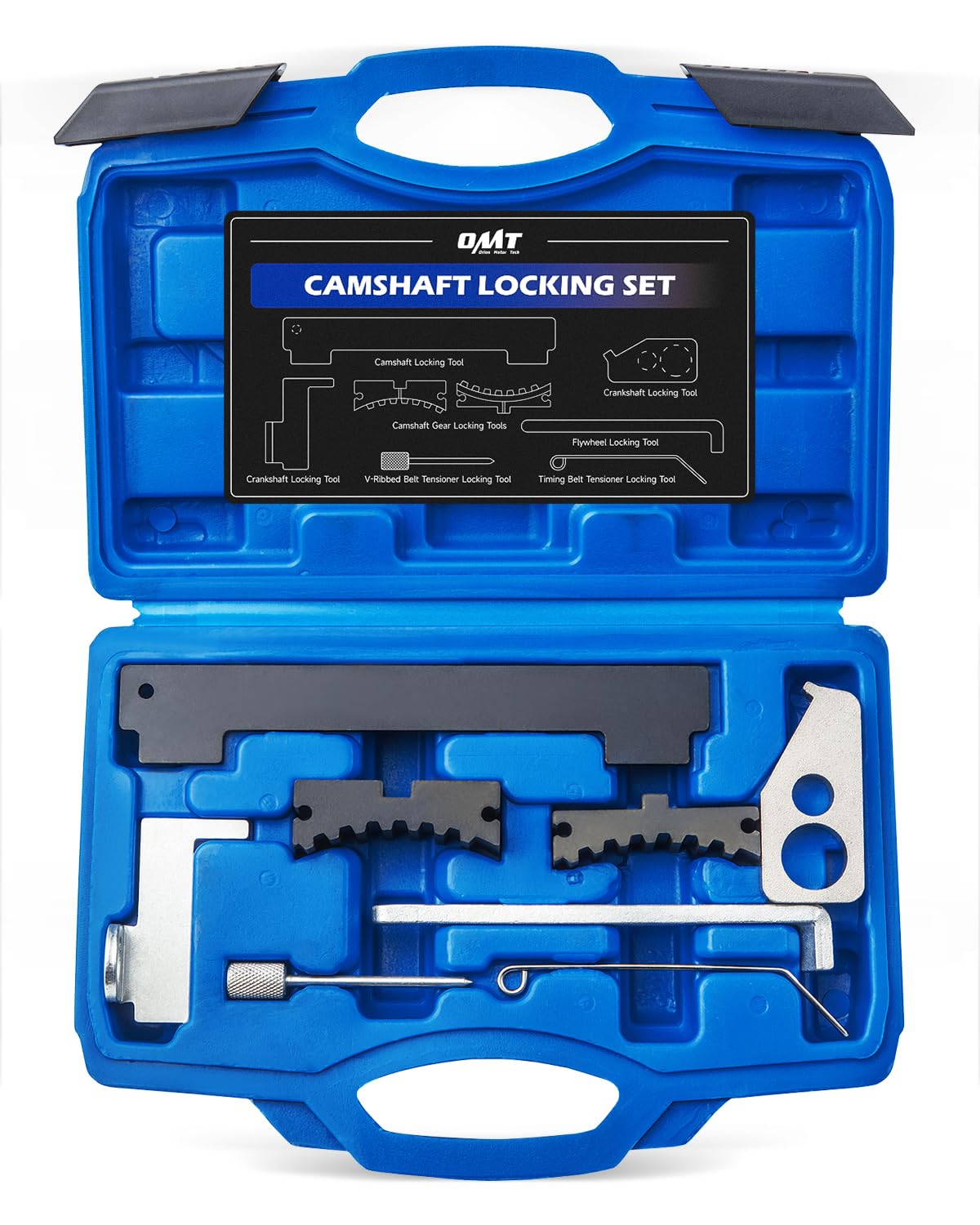 Orion Motor Tech front packaging showing complete timing tool kit benefit safe storage