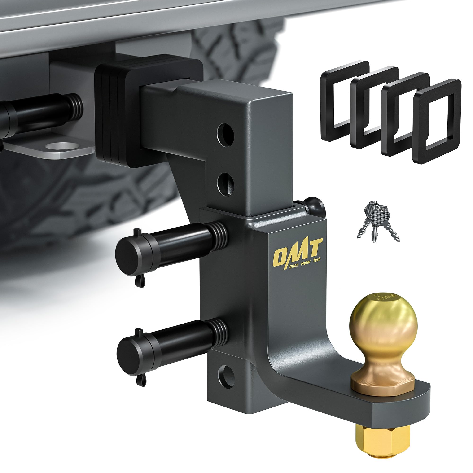 Orion Motor Tech front view of assembled hitch for quick installation