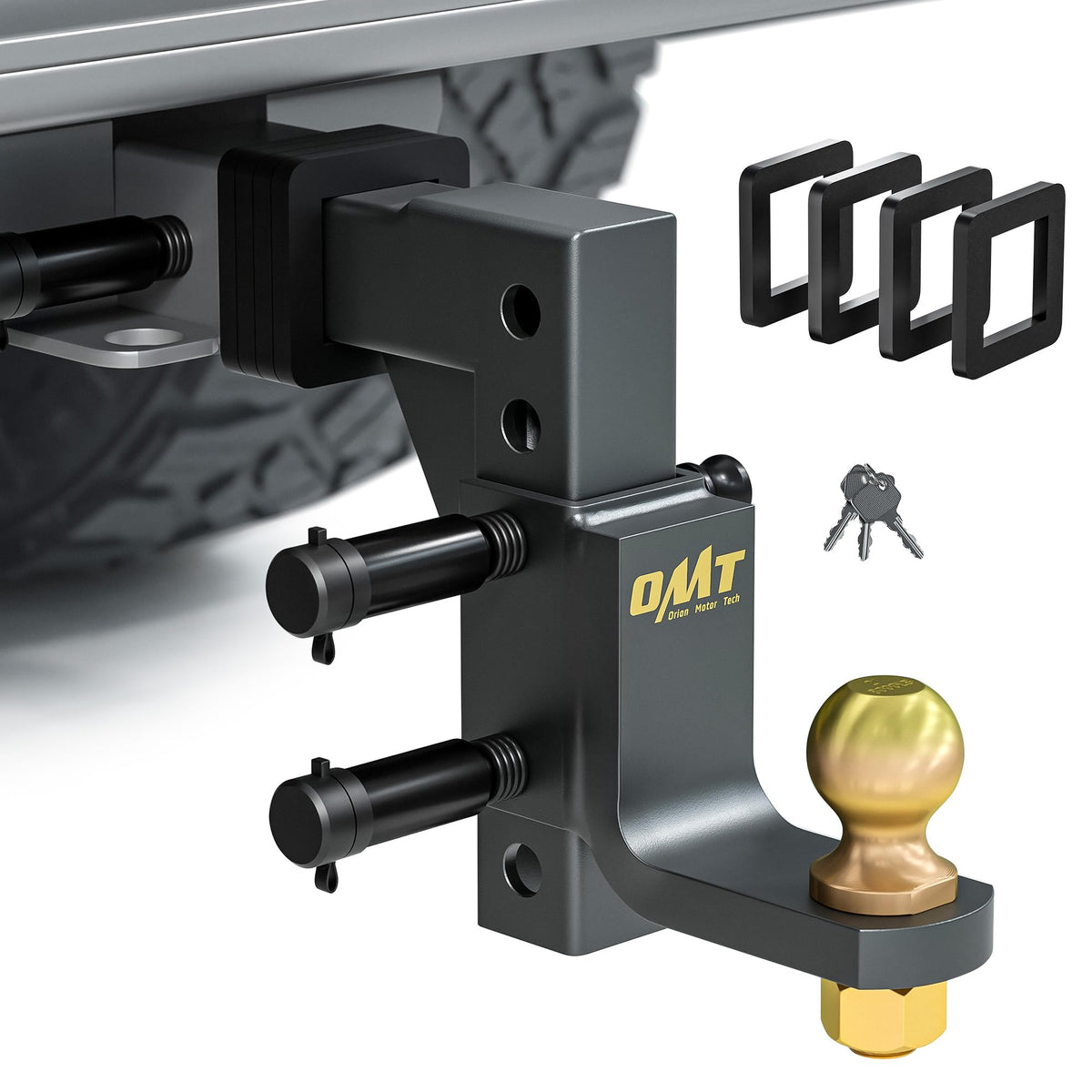 Orion Motor Tech front view of assembled hitch for quick installation