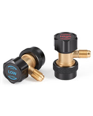 Orion Motor Tech front view of both high and low couplers showing durable finish and quick-connect benefit
