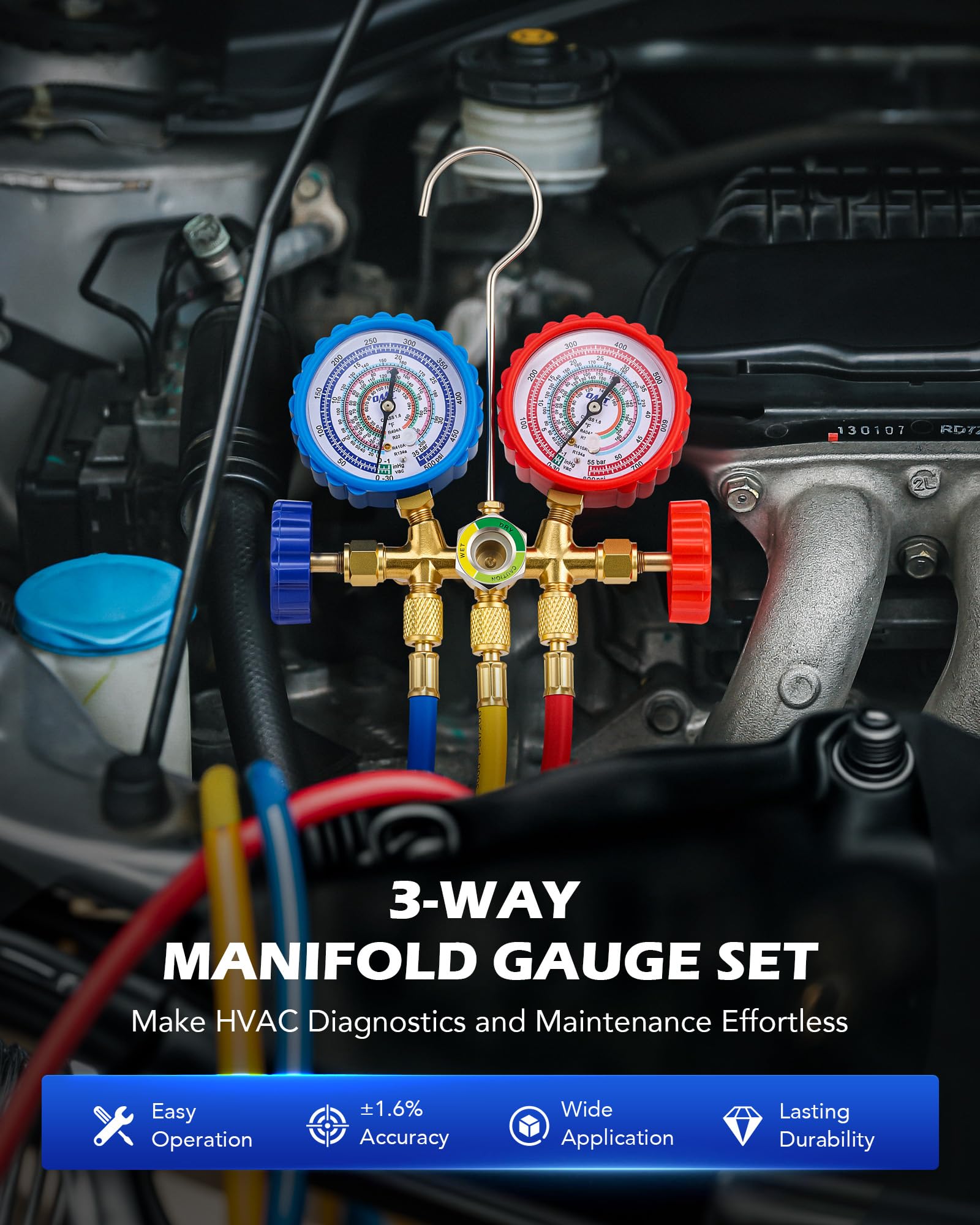 Orion Motor Tech close-up of hybrid anti-shock gauges for clear readings and durability