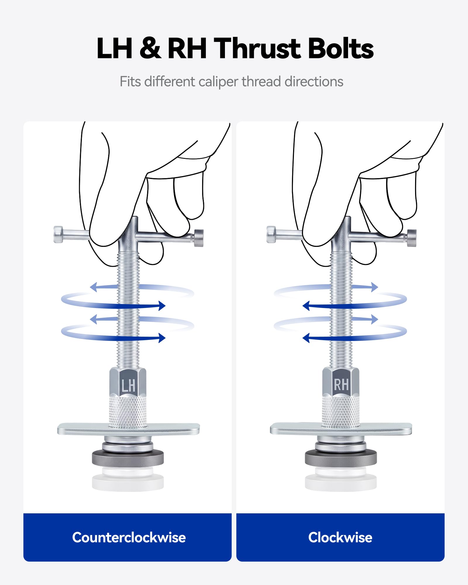 Orion Motor Tech caliper hangers and retaining plates for safe caliper support