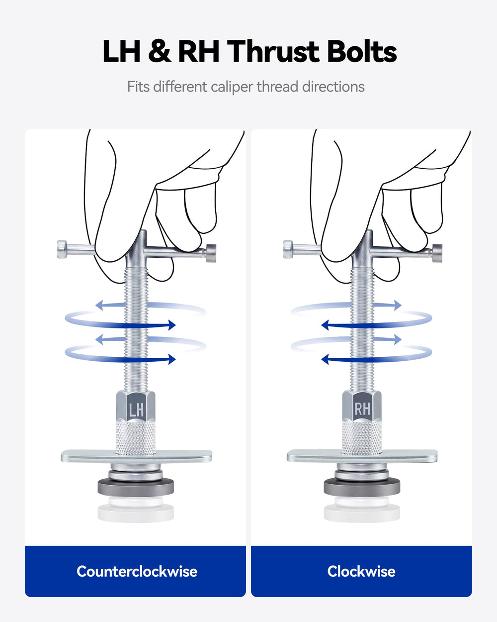 Orion Motor Tech caliper hangers and retaining plates for safe caliper support