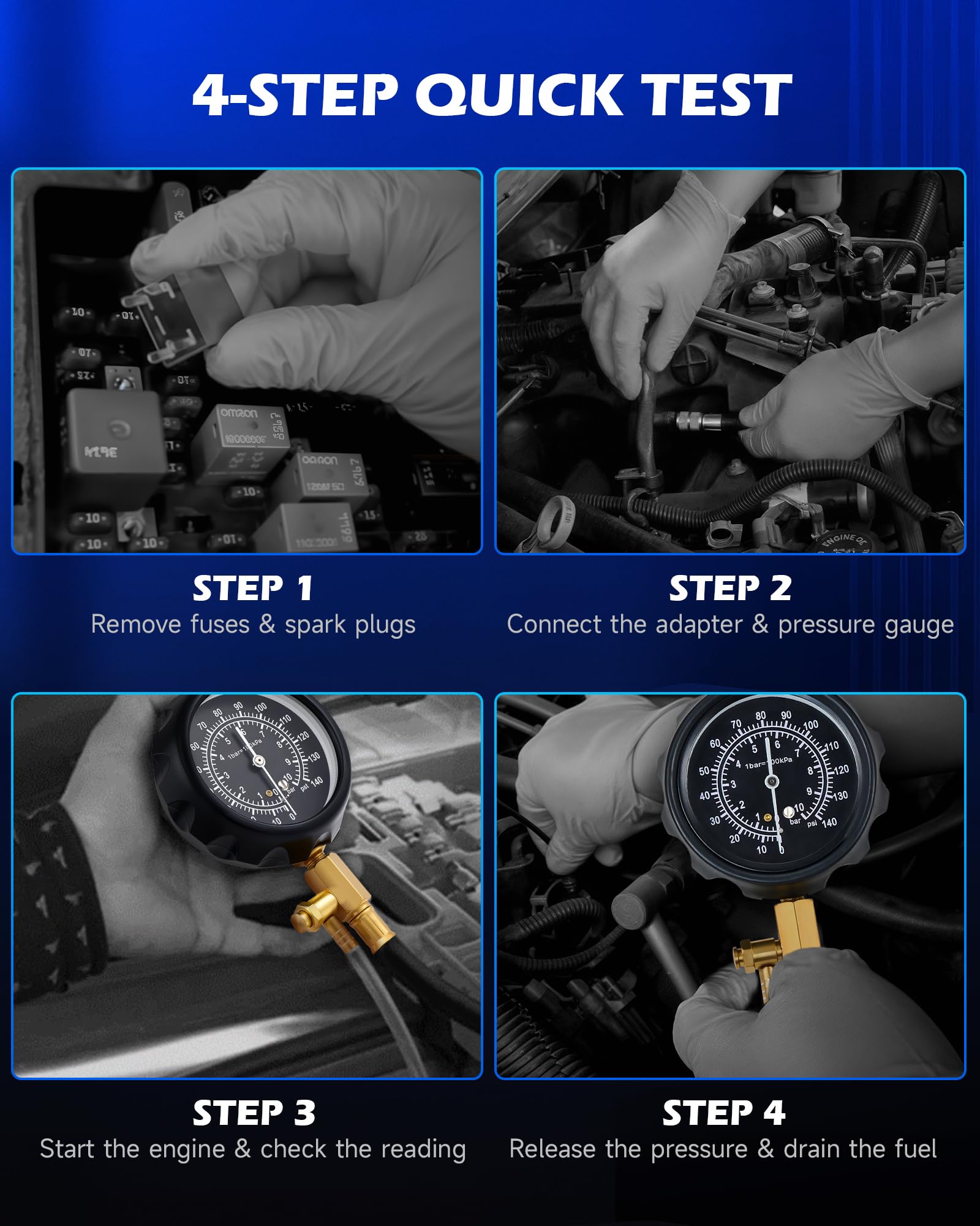 Orion Motor Tech hose connected to Schrader fitting demonstrating fast attachment