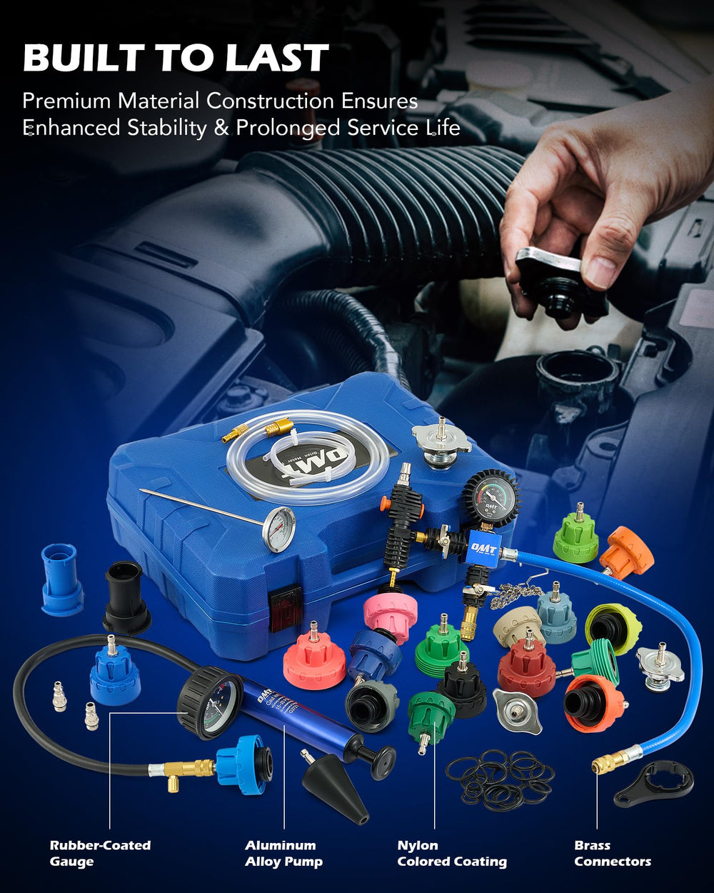 Orion Motor Tech hoses and clamps detail enabling leak isolation and fluid flow