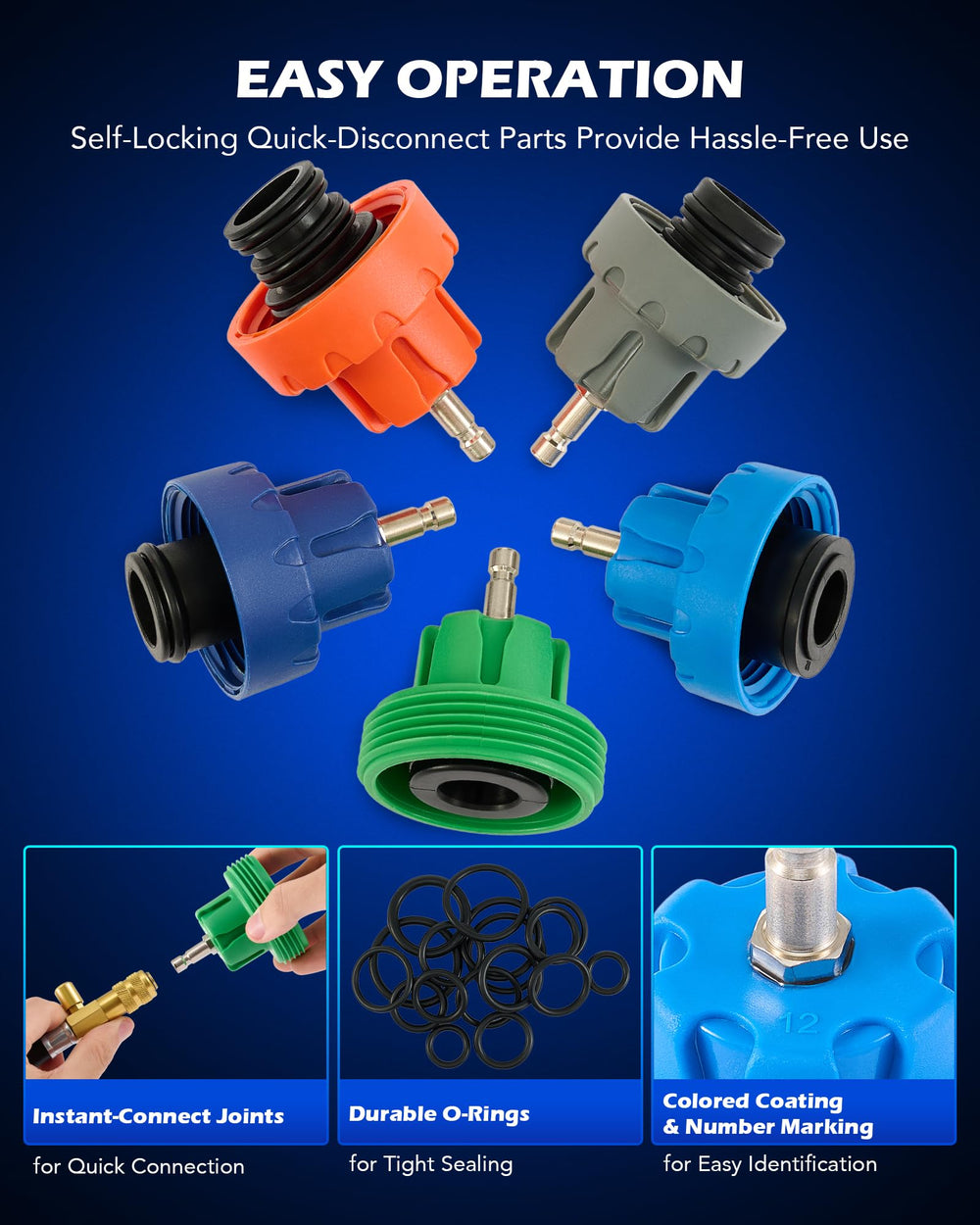 Orion Motor Tech hoses and O-rings connection detail ensuring leak-free seals