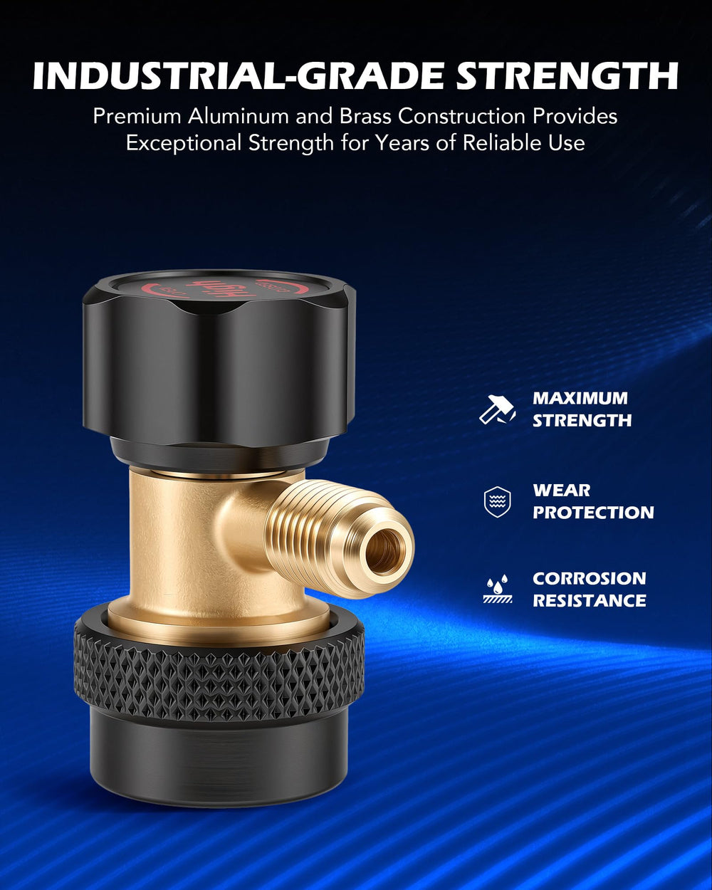 Orion Motor Tech adapter connected to a mini-split valve showing home HVAC compatibility benefit