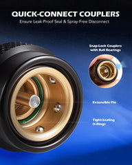 Orion Motor Tech coupler attached to vehicle service port demonstrating fast one-person operation