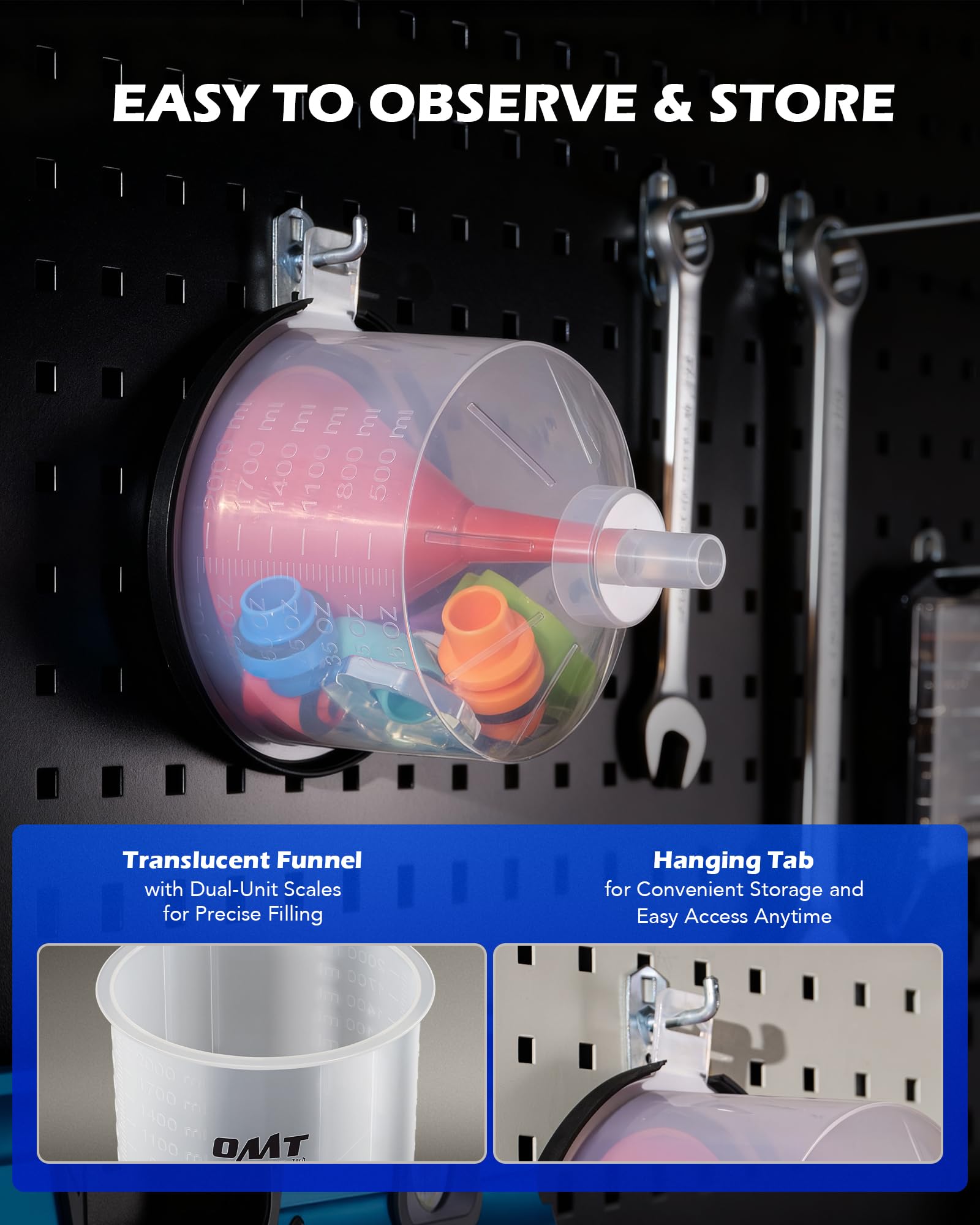 Orion Motor Tech funnel kit in use on a car radiator demonstrating no-spill filling