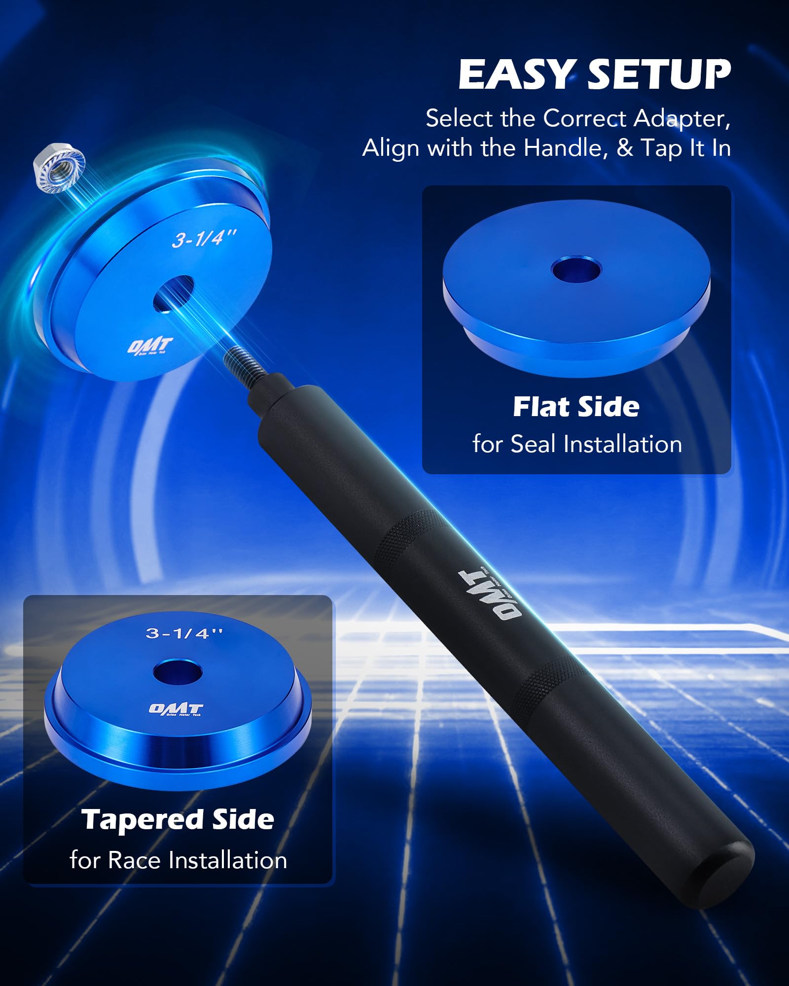 Orion Motor Tech knurled handles detail for secure grip and better control