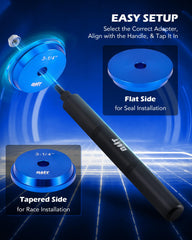 Orion Motor Tech knurled handles detail for secure grip and better control
