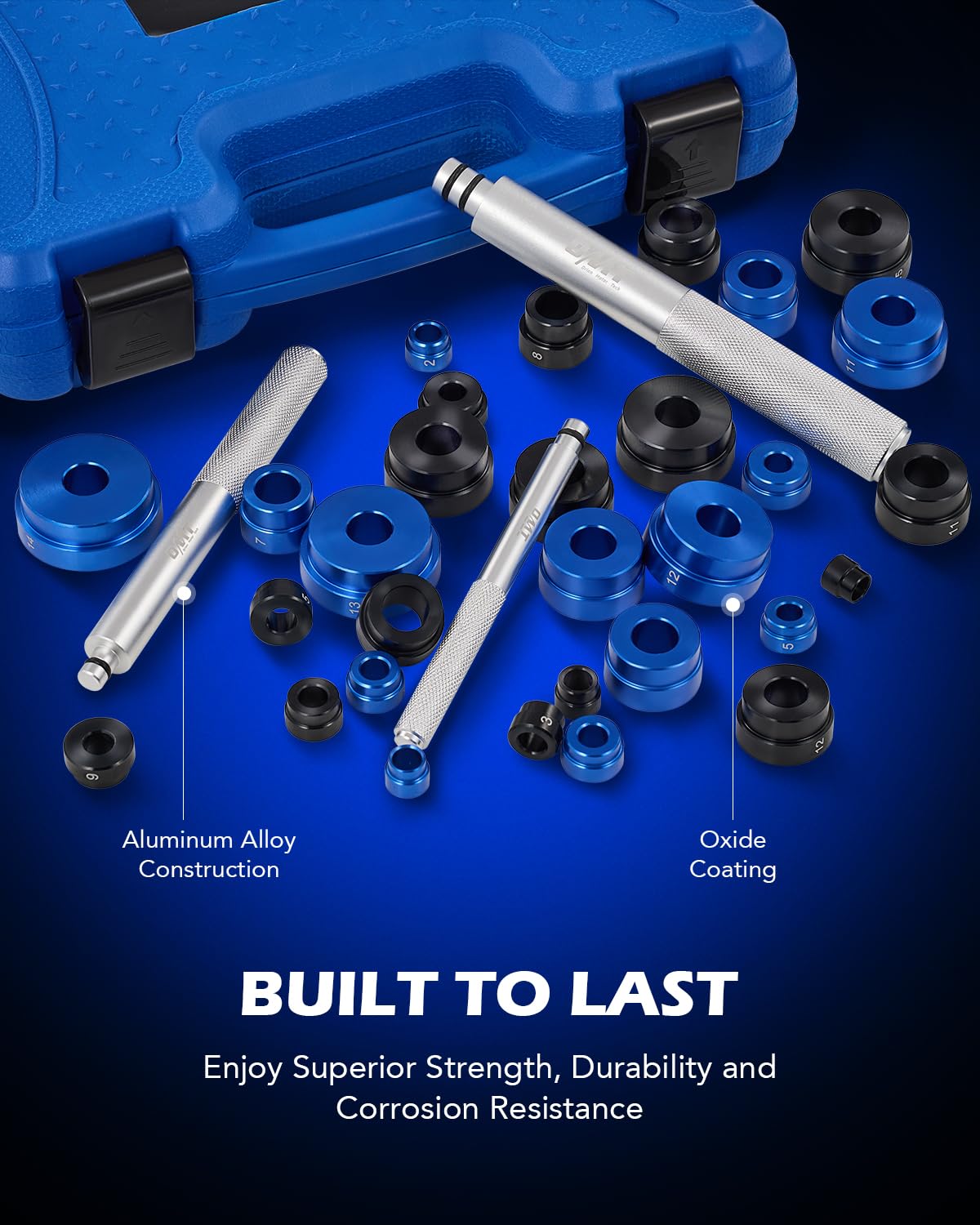 Orion Motor Tech molded case open to show organized tool storage