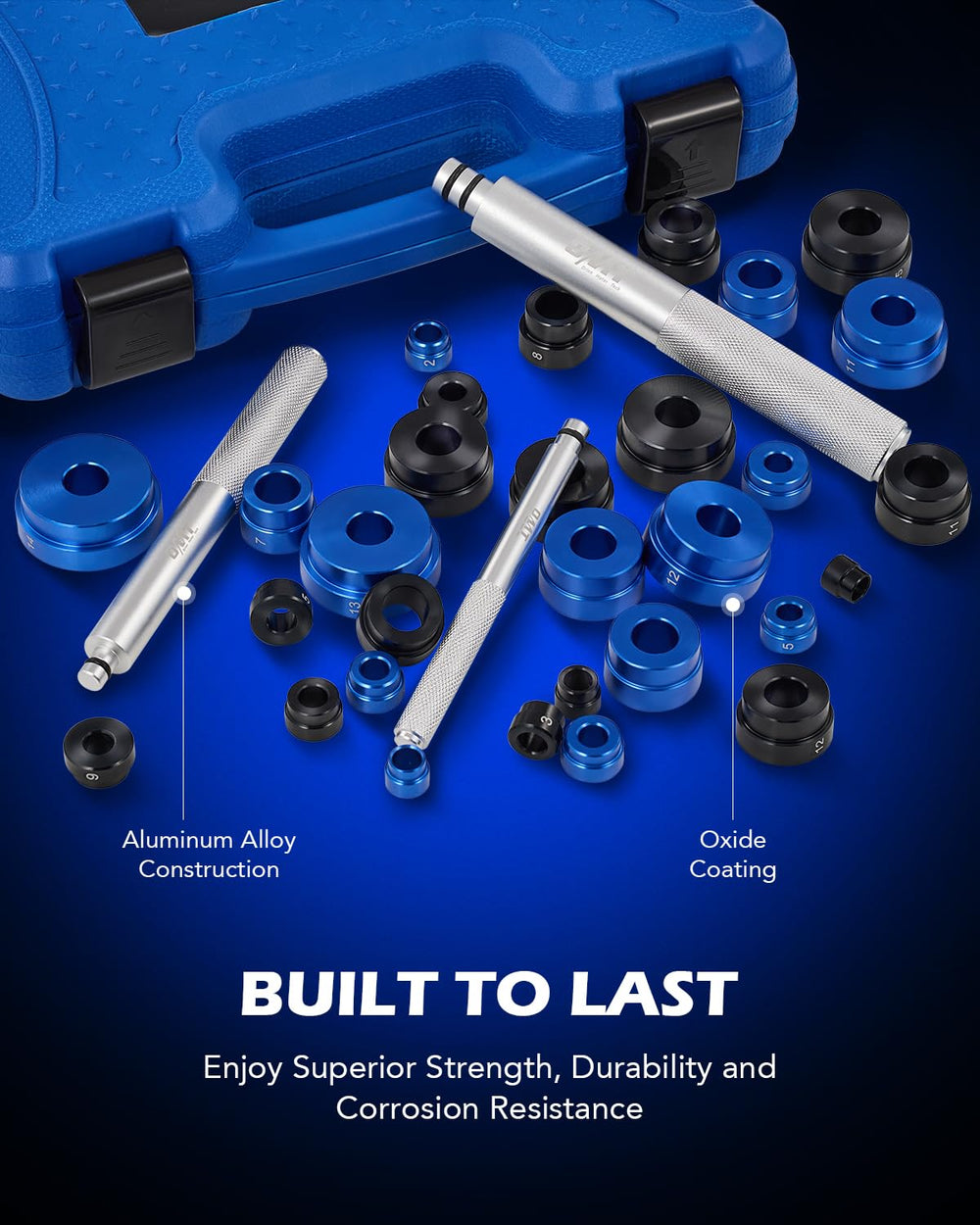 Orion Motor Tech molded case open to show organized tool storage