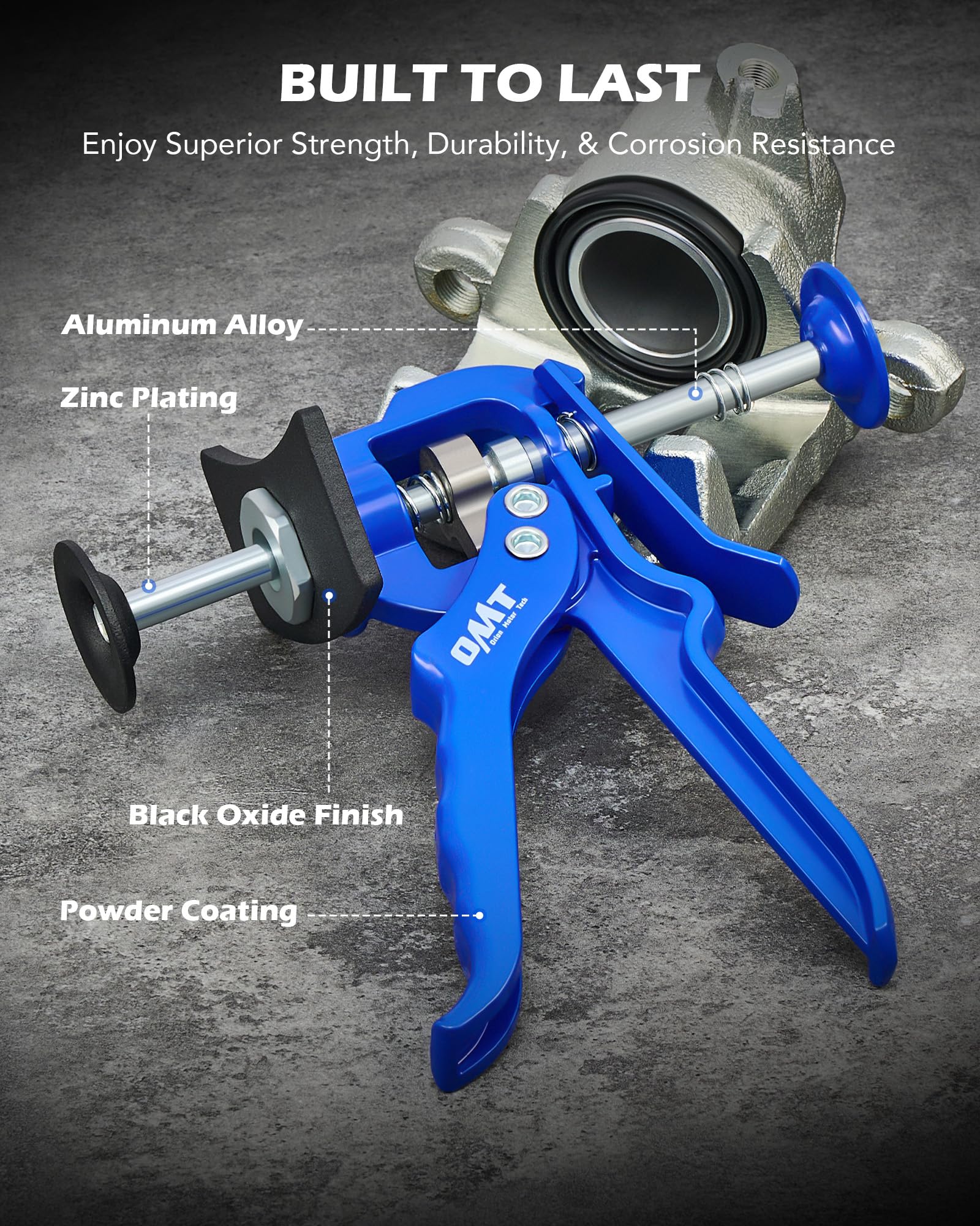 Orion Motor Tech detail of aluminum and steel finish for durable corrosion resistance