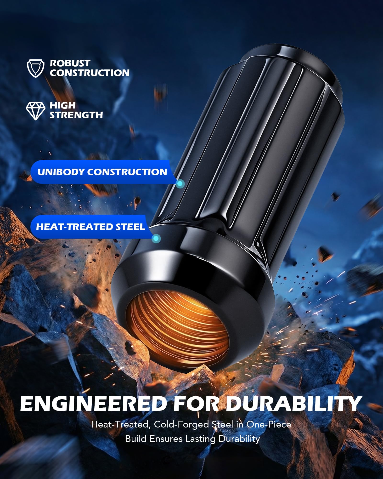 Orion Motor Tech lug nut installed on truck wheel illustrating secure wheel fastening benefit