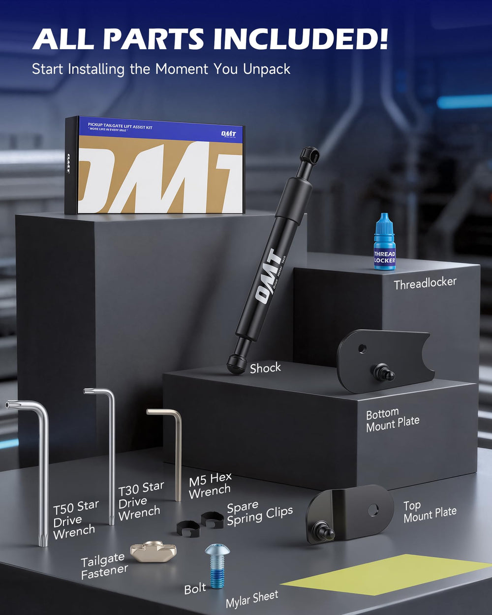Orion Motor Tech shock held by hand for scale illustrating compact size and robust build