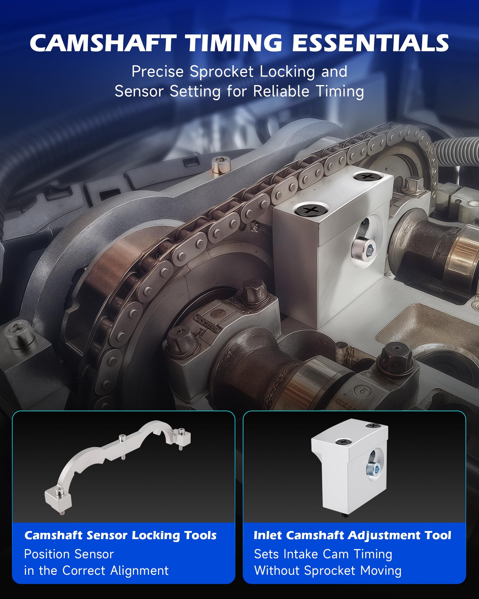 Orion Motor Tech sensor setting tool layout ensuring correct crank and cam signal alignment