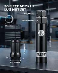 Orion Motor Tech close-up of single lug nut showing cone seat for secure fit
