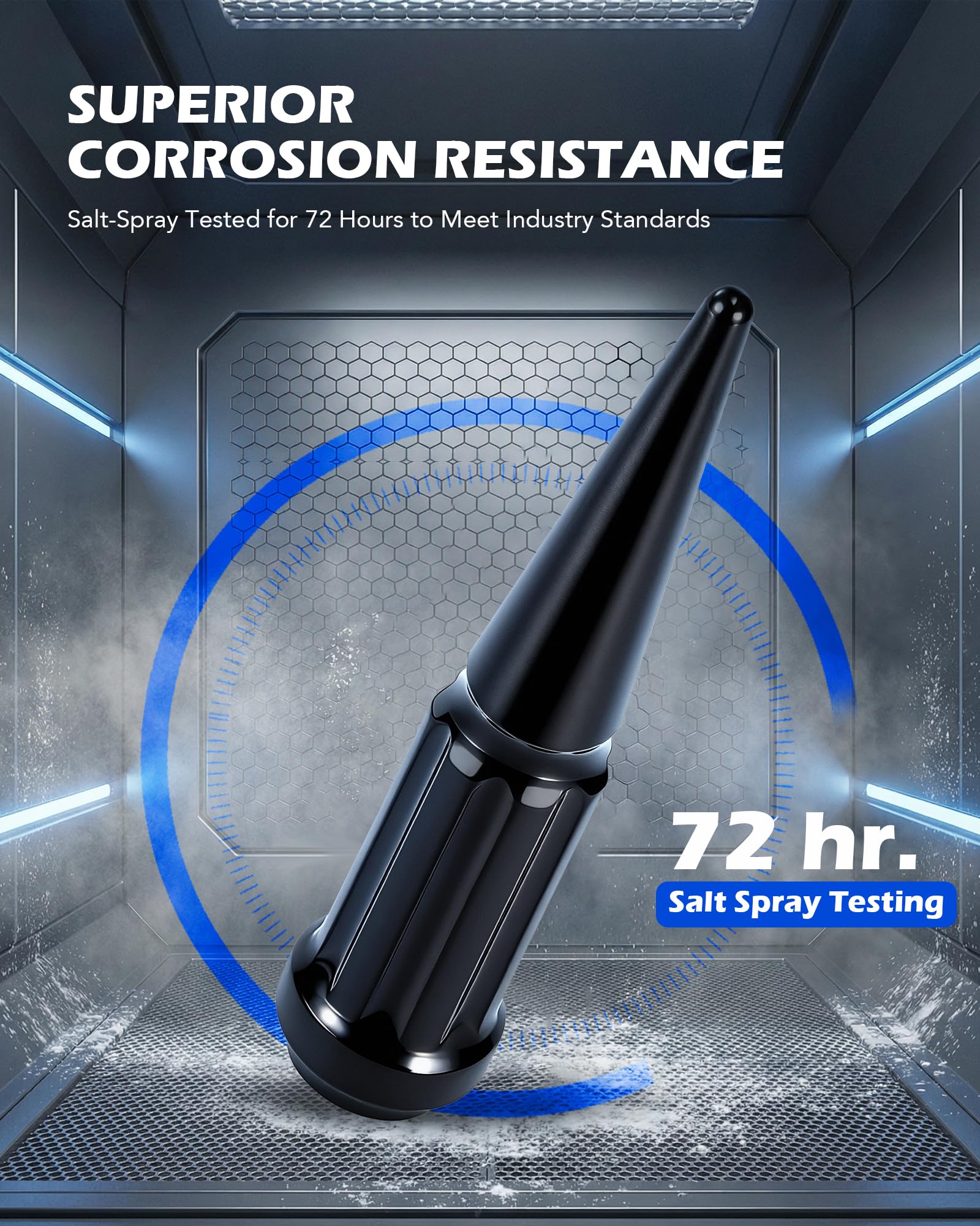 Orion Motor Tech side angle of spike profile highlighting aggressive look