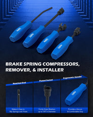 Orion Motor Tech spring compressors detail demonstrating safe compression benefit