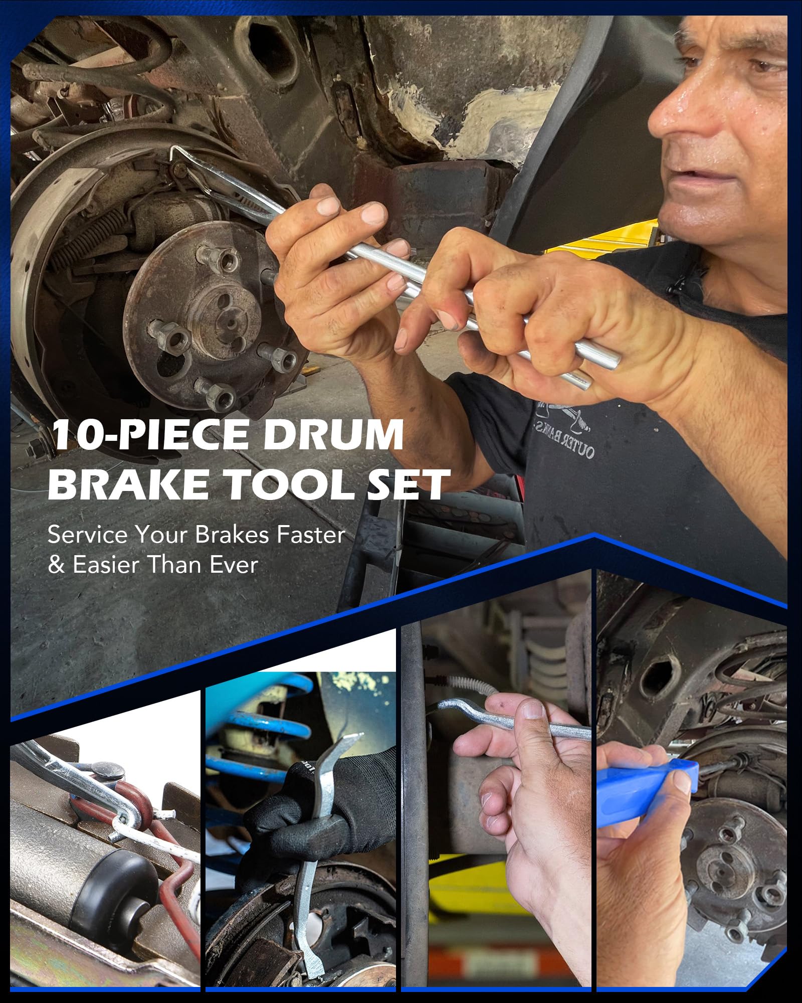 Orion Motor Tech spring pliers closeup with reinforced handle, delivers safer spring removal