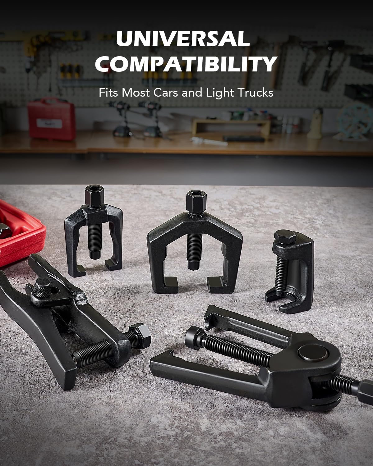 Orion Motor Tech tie rod remover in use demonstrating efficient separation on suspension