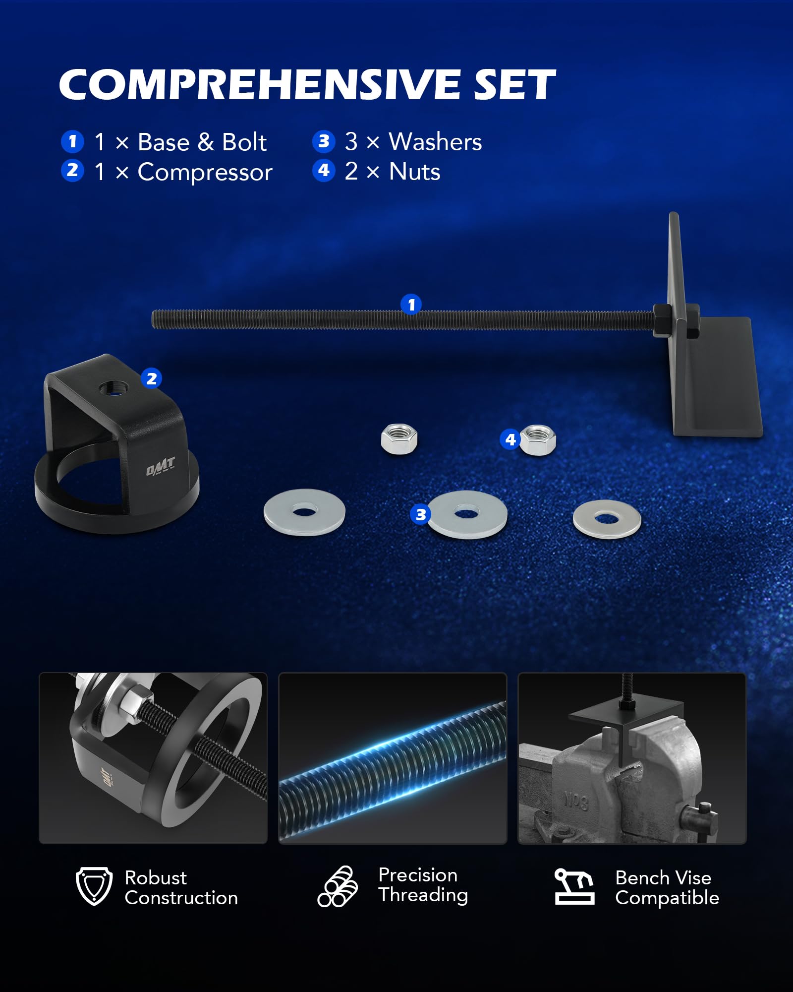 Orion Motor Tech tool compressing a snowmobile primary clutch for safe spring replacement