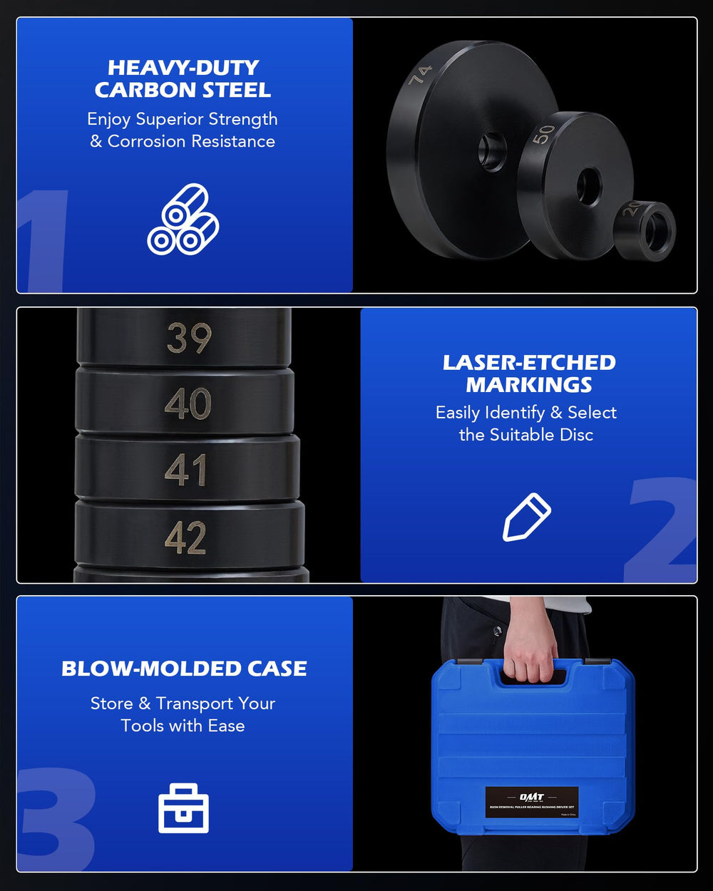 Orion Motor Tech molded cases open displaying organized tools for quick access