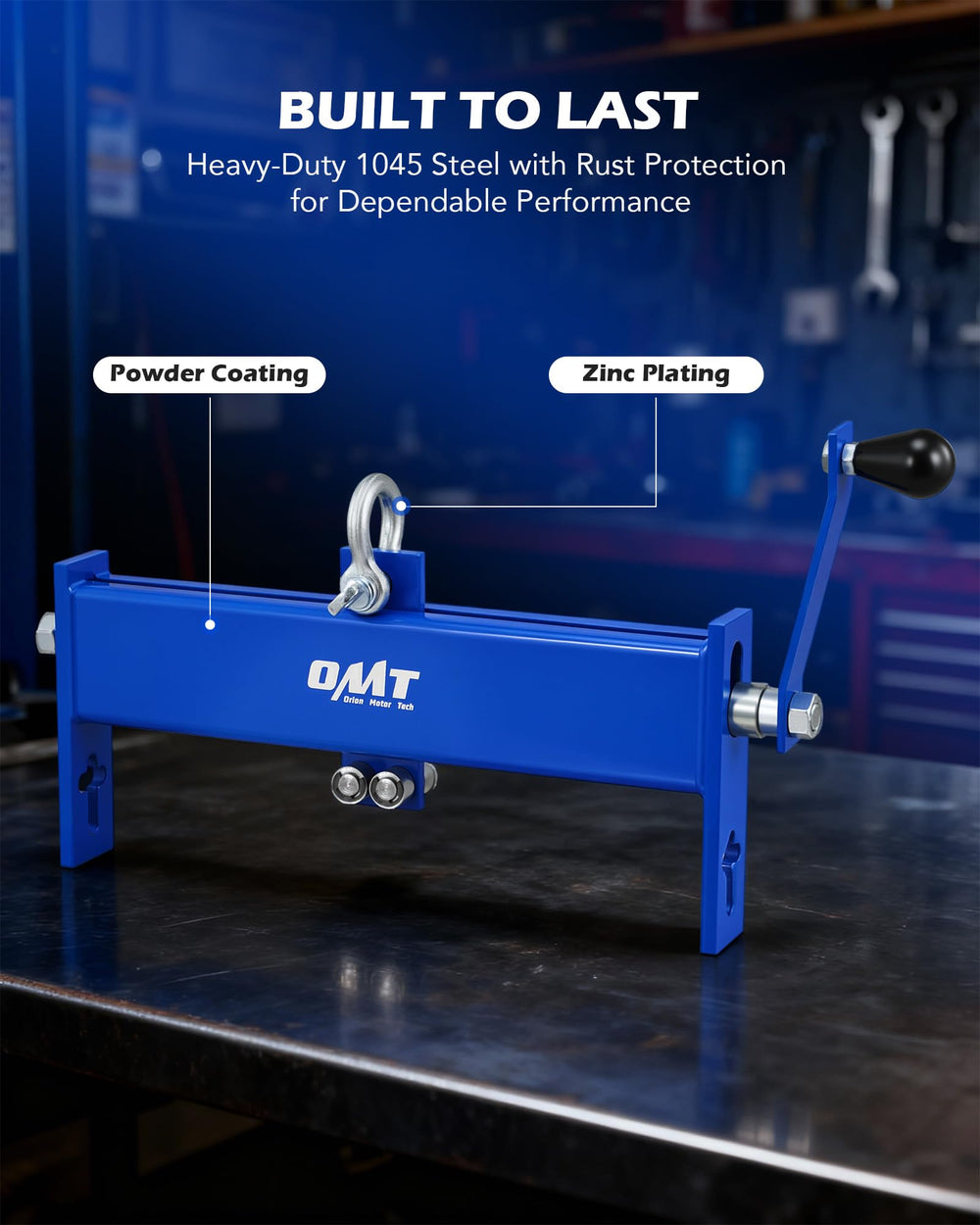Orion Motor Tech close-up of 1045 steel finish highlighting corrosion resistance