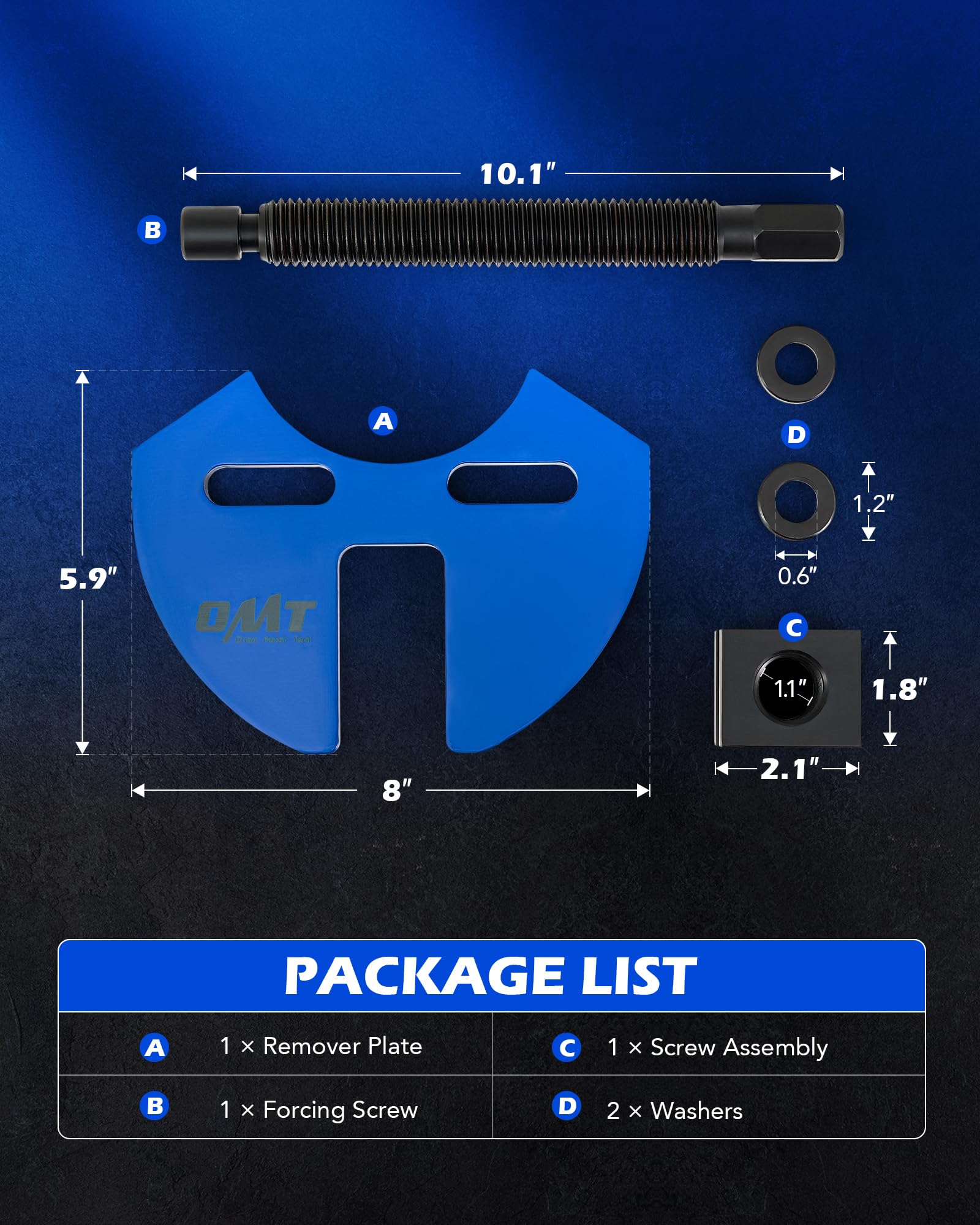 Orion Motor Tech heat-treated forcing screw close detail for durability
