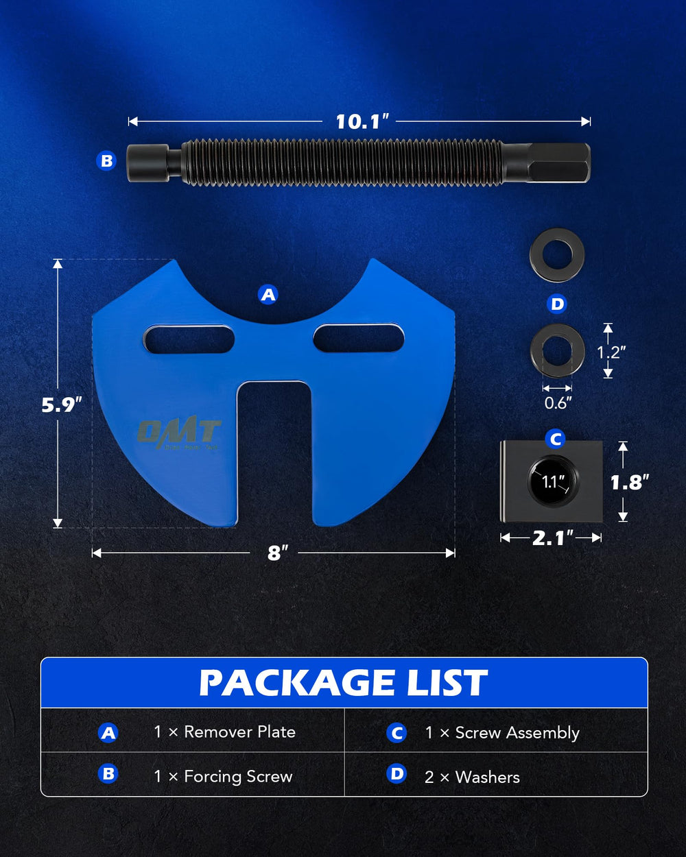 Orion Motor Tech heat-treated forcing screw close detail for durability