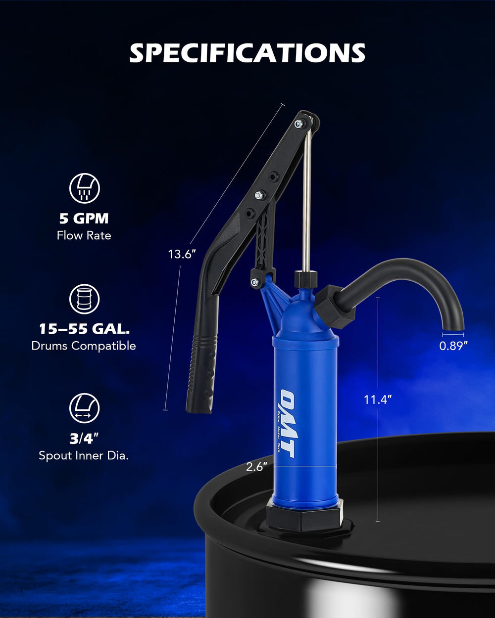 Orion Motor Tech ergonomic handle close-up for comfortable pumping grip
