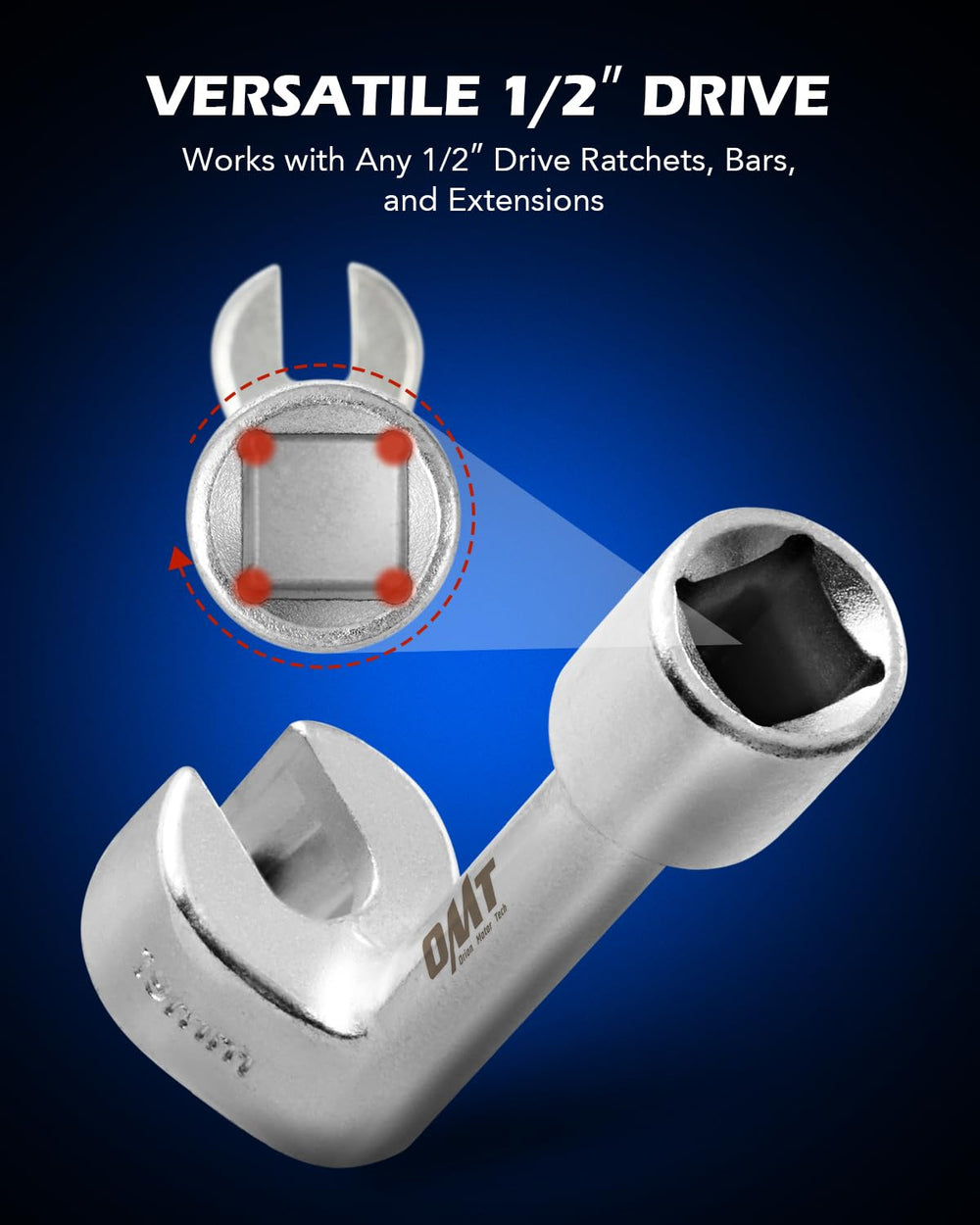 Orion Motor Tech stamped size detail on socket, easy identification speeds selection