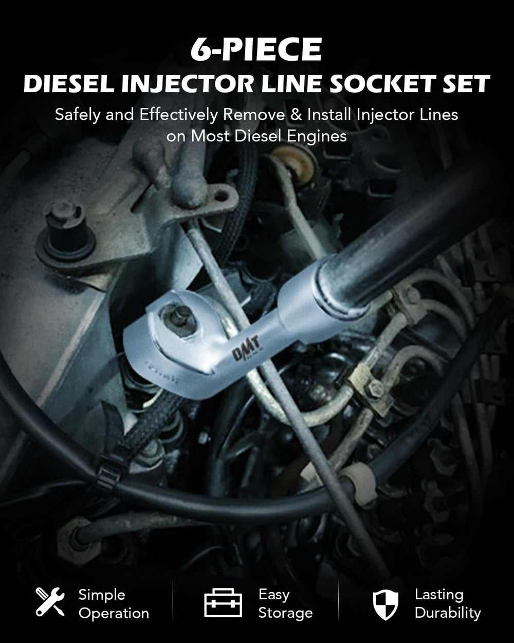 Orion Motor Tech close-up of 12-point socket profile, precision fit reduces slippage