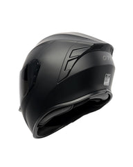 Orthrus helmet with visor open showing easy access and convenience