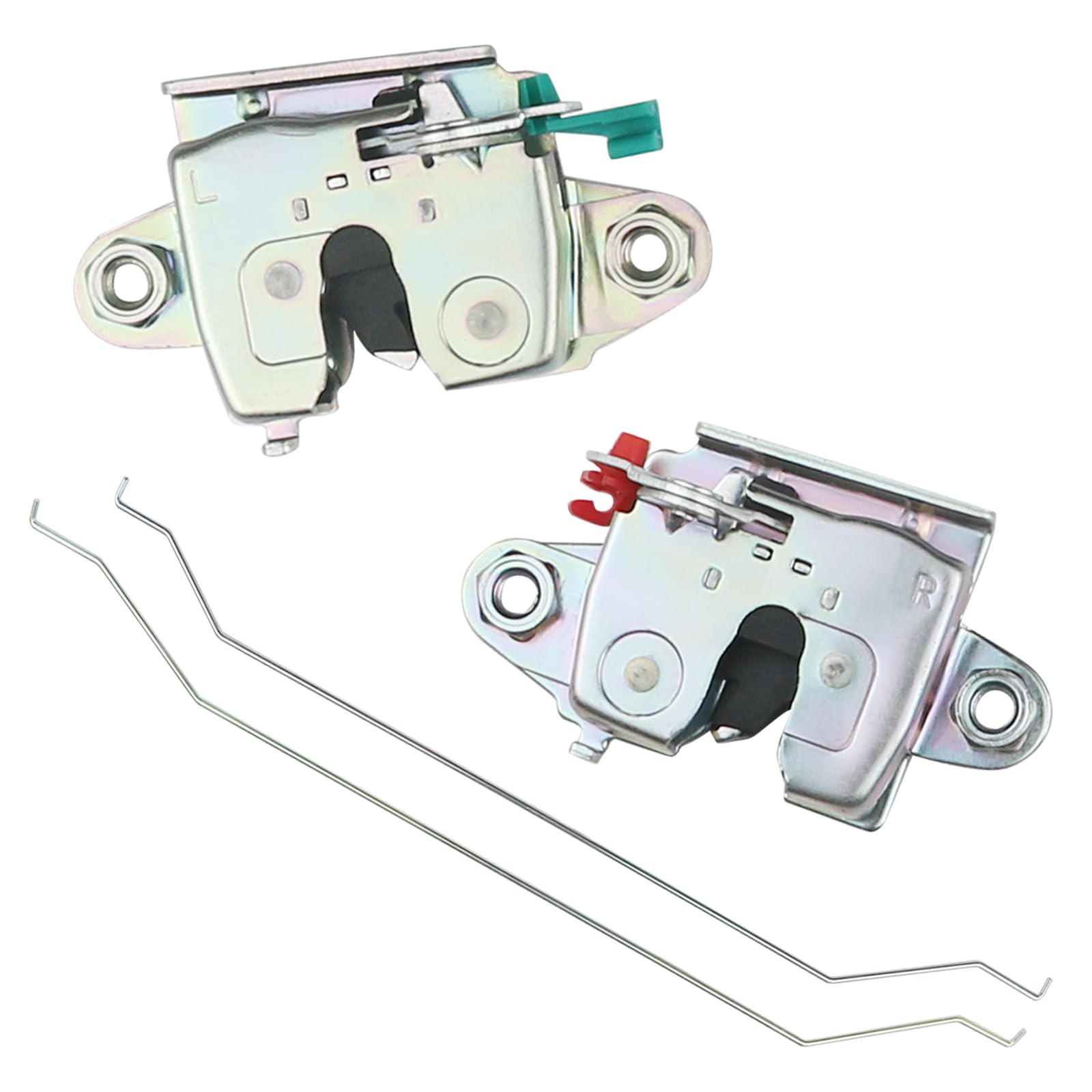 Osompar front view of tailgate latches showing sturdy construction and improved reliability