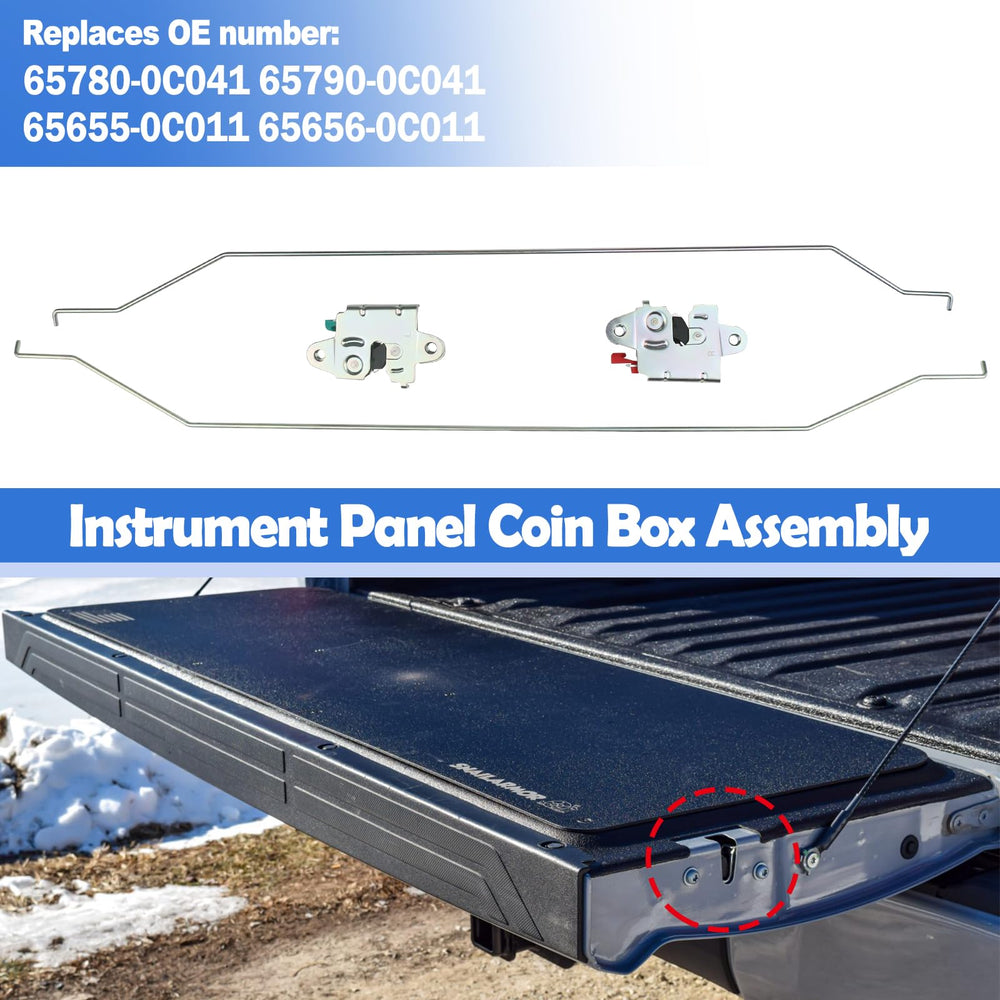 Osompar latch and rod beside a ruler showing correct scale and easy replacement