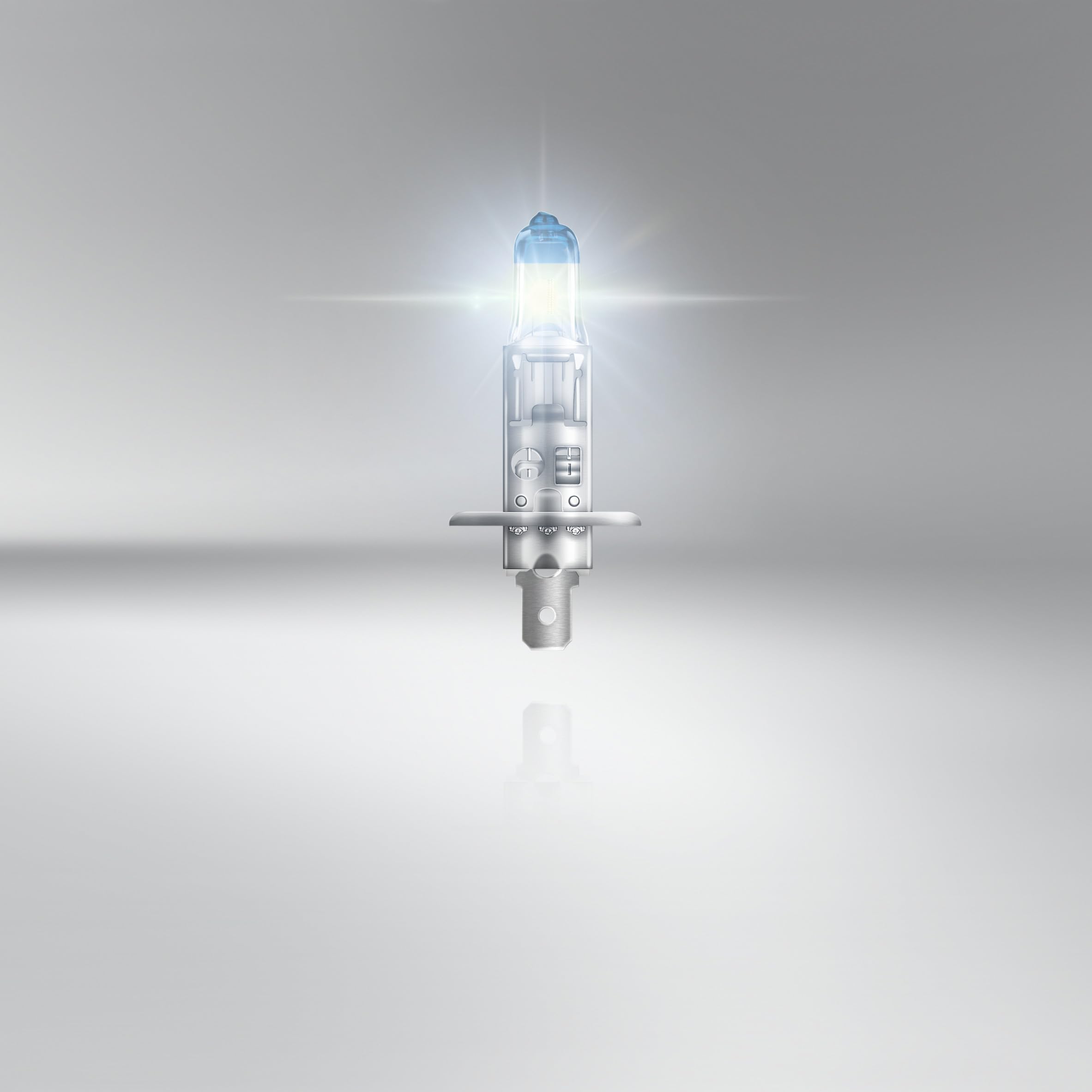 OSRAM Night Breaker Laser H1 installed in headlight showing improved road reach