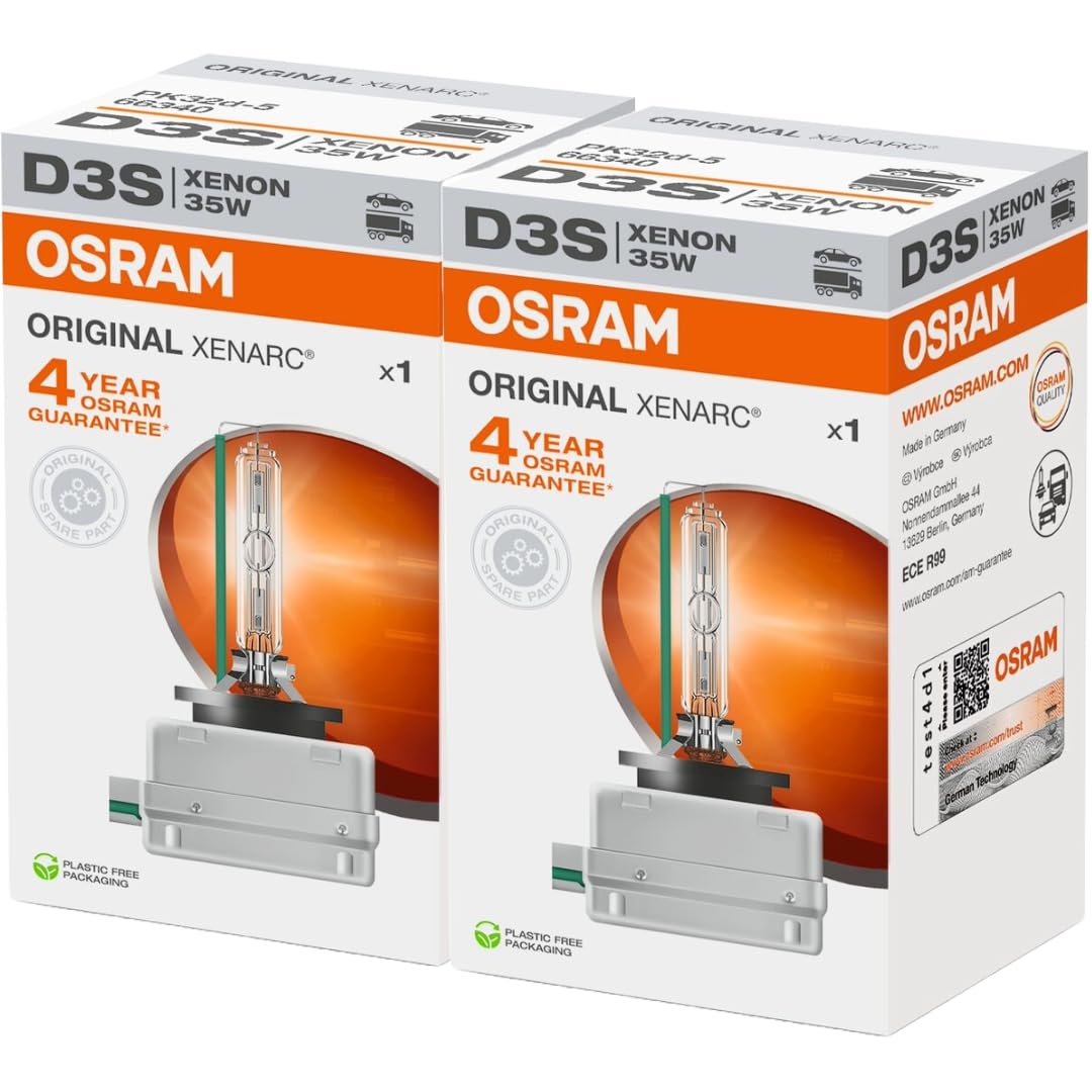 OSRAM Xenarc D3S front packaging showing 2-pack and benefits