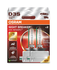 OSRAM Xenarc Night Breaker 220 front box showing product and benefits
